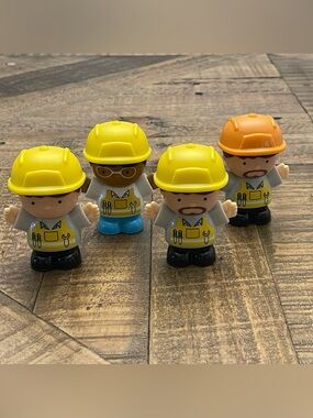 Lot of 4 Playgo Mini Wheels Replacement Figures Construction Workers